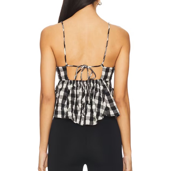 Free People Mia Plaid Tank Medium NWT Bohemian Festival 100% Cotton NEW - Picture 3 of 9